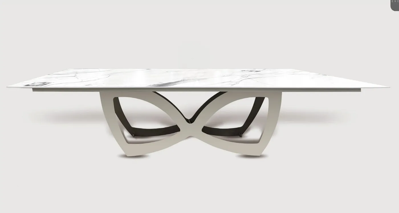 Mesa de Jantar Butterfly — tampo em Mármore Tecnológico, base em aço carbono