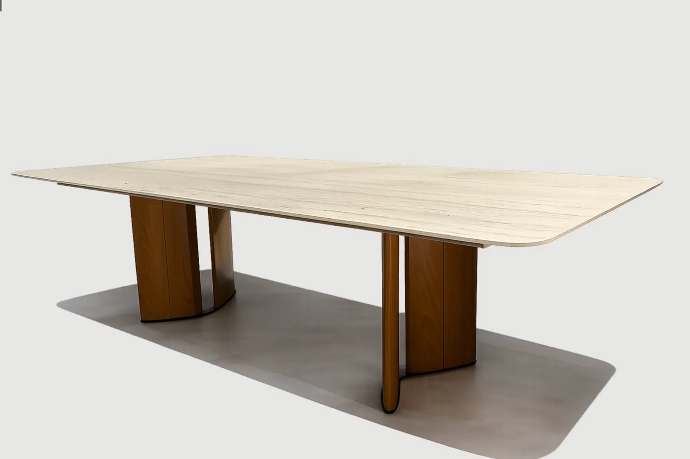 Mesa de Jantar Zurich — tampo em Mármore Tecnológico, base em aço carbono